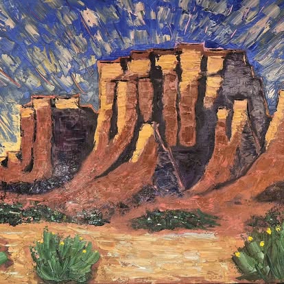 Original artwork shown at Sky West Gallery