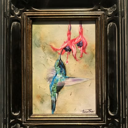 Hummingbird artwork shown at Sky West Gallery