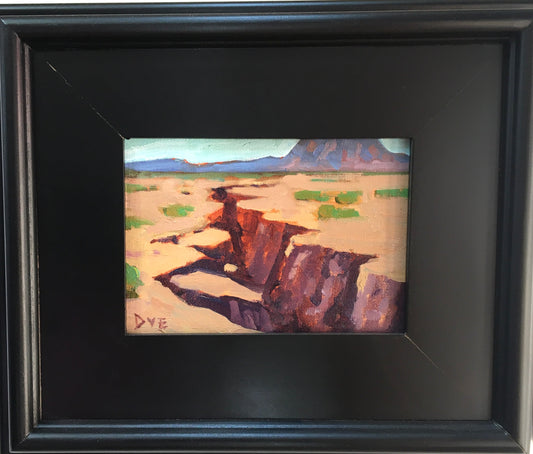 Untitled oil painting by Liam Matthew Dye in dark wooden frame