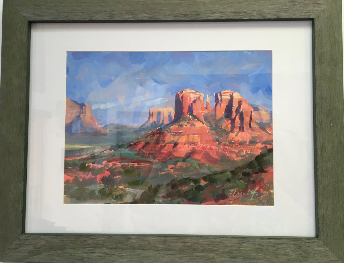 Lover’s Knoll — original painting by Elisia Fernandez, shown in its frame
