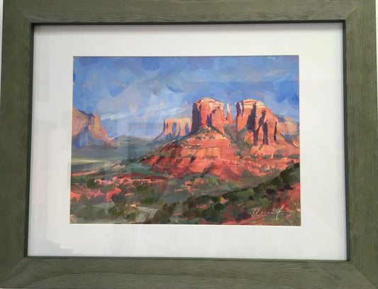 Lover’s Knoll — original painting by Elisia Fernandez, shown in its frame