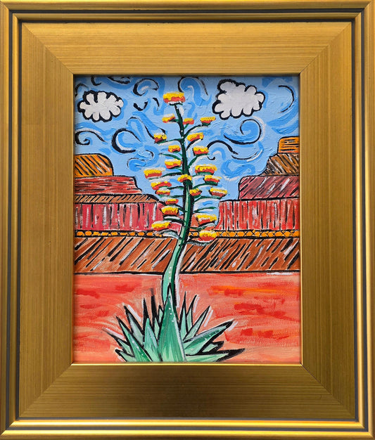 Untitled gouache by Jonita Sherman, framed