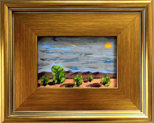 Seligman, Ash Fork, original artwork by Rob Sherman, photographed in its frame
