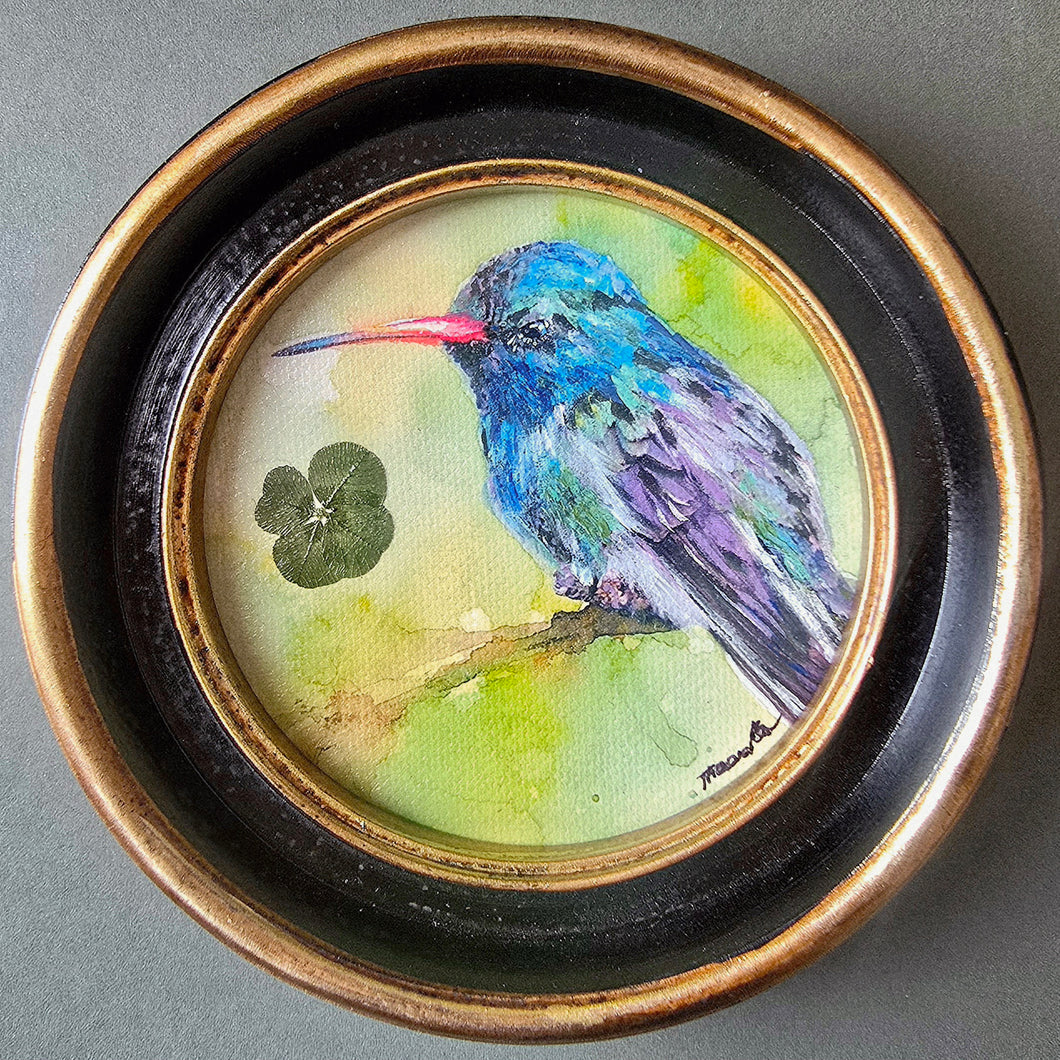 A Whisper of Luck by Theresa Power, framed oil painting