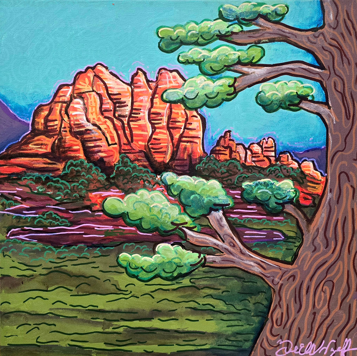 Uptown Views, Snoopy Rock by Zoe Vidgoff, acrylic painting